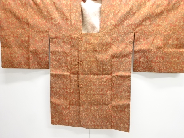 JAPANESE KIMONO / MICHIYUKI COAT / WOVEN SHOSOIN PATTERN 